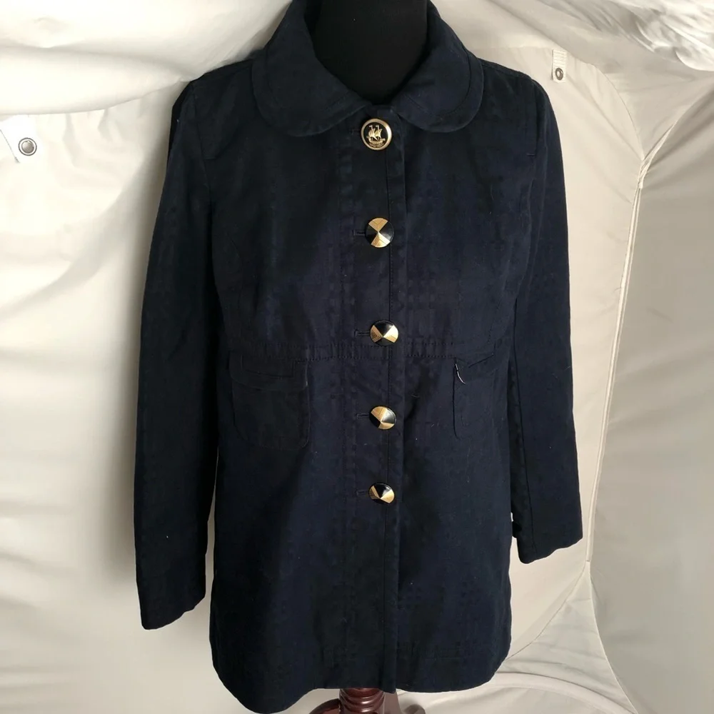 Juicy Couture navy blue princess pea coat M